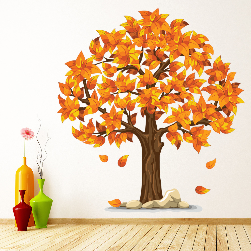 Orange Autumn Tree Wall Sticker | Icon Wall Stickers